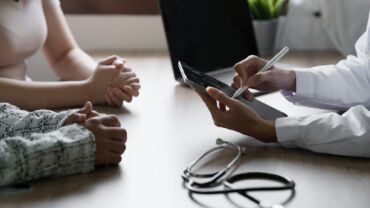 Doctor explain to patient about health care. Medicine and health care and insurance concept