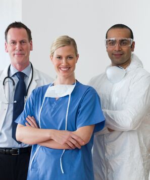 Three healthcare colleagues